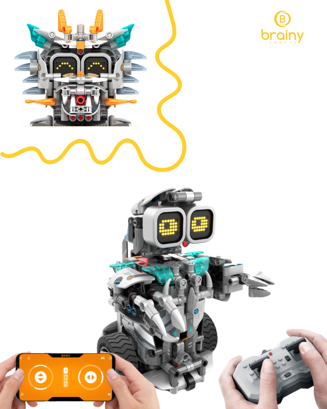 kit de construcție robodragon cu afișaj electronic programabil 3-in-1 rc & app - im.master (8054)